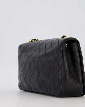 Chanel Black Vintage Small Classic Single Flap Bag in Lambskin Leather with 24K Gold Hardware