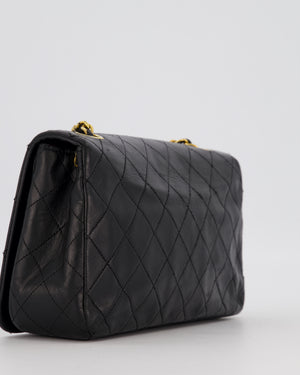 Chanel Black Vintage Small Classic Single Flap Bag in Lambskin Leather with 24K Gold Hardware