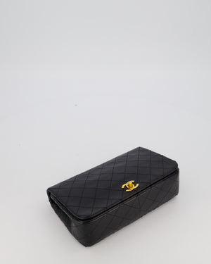 Chanel Black Vintage Small Classic Single Flap Bag in Lambskin Leather with 24K Gold Hardware