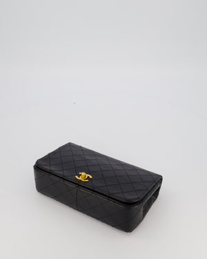 Chanel Black Vintage Small Classic Single Flap Bag in Lambskin Leather with 24K Gold Hardware