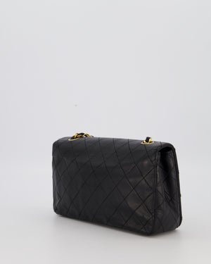 Chanel Black Vintage Small Classic Single Flap Bag in Lambskin Leather with 24K Gold Hardware