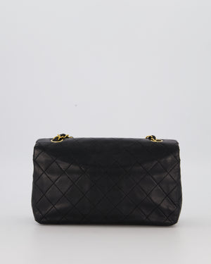 Chanel Black Vintage Small Classic Single Flap Bag in Lambskin Leather with 24K Gold Hardware