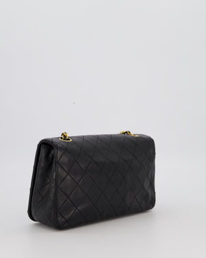 Chanel Black Vintage Small Classic Single Flap Bag in Lambskin Leather with 24K Gold Hardware
