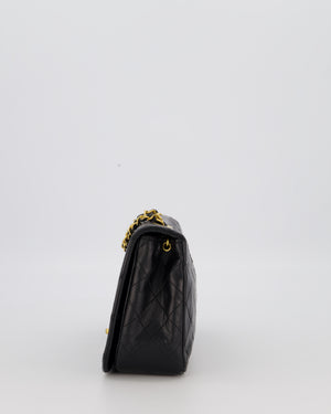 Chanel Black Vintage Small Classic Single Flap Bag in Lambskin Leather with 24K Gold Hardware