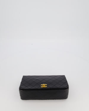 Chanel Black Vintage Small Classic Single Flap Bag in Lambskin Leather with 24K Gold Hardware