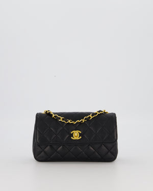 Chanel Black Vintage Ultra Mini Rectangular Classic Single Flap Bag in Lambskin Leather with 24K Gold Hardware