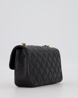 Chanel Black Vintage Ultra Mini Rectangular Classic Single Flap Bag in Lambskin Leather with 24K Gold Hardware