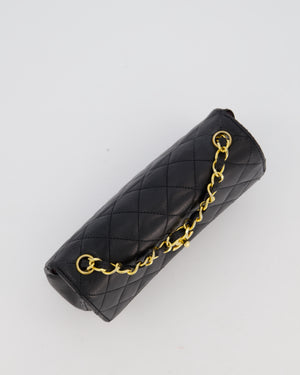 Chanel Black Vintage Ultra Mini Rectangular Classic Single Flap Bag in Lambskin Leather with 24K Gold Hardware