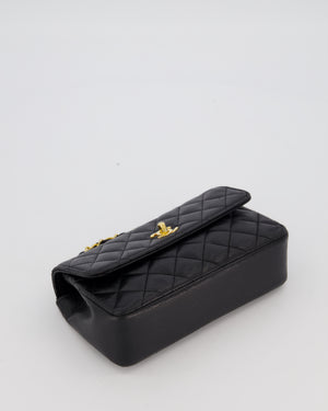 Chanel Black Vintage Ultra Mini Rectangular Classic Single Flap Bag in Lambskin Leather with 24K Gold Hardware