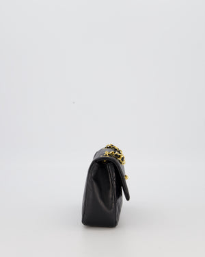 Chanel Black Vintage Ultra Mini Rectangular Classic Single Flap Bag in Lambskin Leather with 24K Gold Hardware