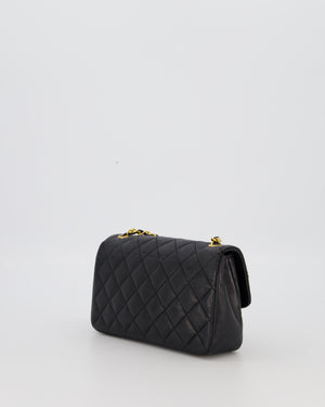 Chanel Black Vintage Ultra Mini Rectangular Classic Single Flap Bag in Lambskin Leather with 24K Gold Hardware