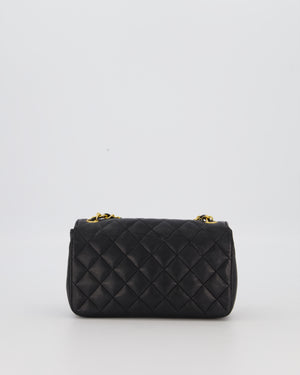 Chanel Black Vintage Ultra Mini Rectangular Classic Single Flap Bag in Lambskin Leather with 24K Gold Hardware