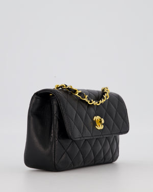 Chanel Black Vintage Ultra Mini Rectangular Classic Single Flap Bag in Lambskin Leather with 24K Gold Hardware
