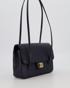 Chanel 26P Preppy Coco Small Flap Bag in Navy Caviar Leather with Gold Hardware