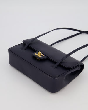 Chanel 26P Preppy Coco Small Flap Bag in Navy Caviar Leather with Gold Hardware