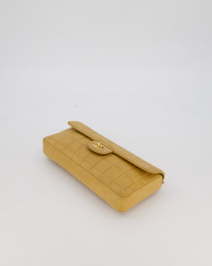 Chanel Beige Vintage East West Chocolate Bar Flap Bag in Lambskin Leather with 24K Gold Hardware