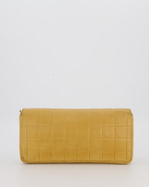 Chanel Beige Vintage East West Chocolate Bar Flap Bag in Lambskin Leather with 24K Gold Hardware