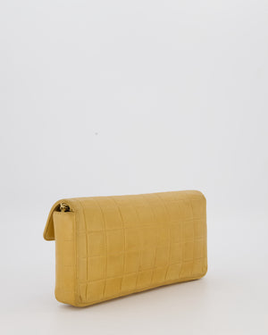 Chanel Beige Vintage East West Chocolate Bar Flap Bag in Lambskin Leather with 24K Gold Hardware