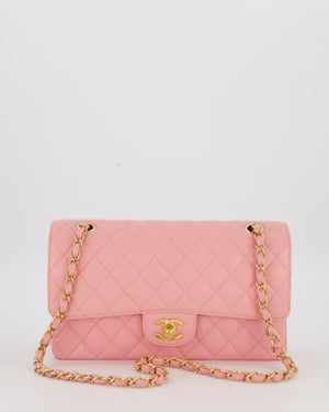 *HOT* Chanel Bubblegum Pink Vintage Classic Medium Double Flap Bag in Caviar Leather with 24K Gold Hardware