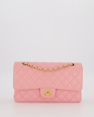 *HOT* Chanel Bubblegum Pink Vintage Classic Medium Double Flap Bag in Caviar Leather with 24K Gold Hardware