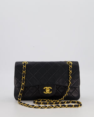 *SUPER HOT* Chanel Vintage Black Small Classic Double Flap Bag in Lambskin Leather with 24K Gold Hardware