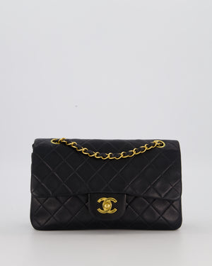 *SUPER HOT* Chanel Vintage Black Small Classic Double Flap Bag in Lambskin Leather with 24K Gold Hardware