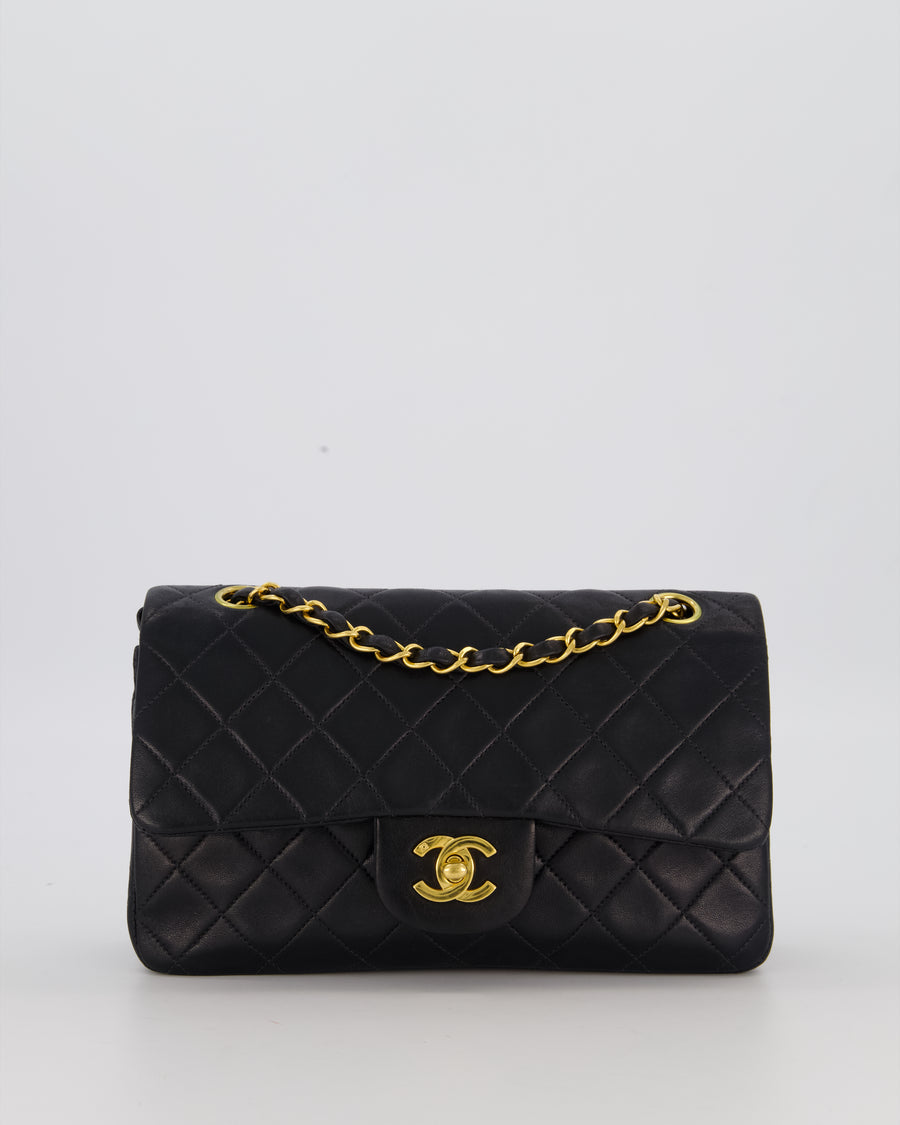*SUPER HOT* Chanel Vintage Black Small Classic Double Flap Bag in Lambskin Leather with 24K Gold Hardware
