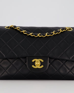 *SUPER HOT* Chanel Vintage Black Small Classic Double Flap Bag in Lambskin Leather with 24K Gold Hardware