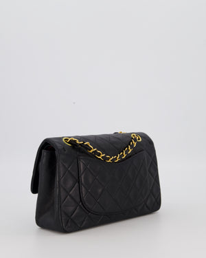*SUPER HOT* Chanel Vintage Black Small Classic Double Flap Bag in Lambskin Leather with 24K Gold Hardware