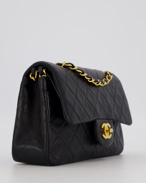 *SUPER HOT* Chanel Vintage Black Small Classic Double Flap Bag in Lambskin Leather with 24K Gold Hardware