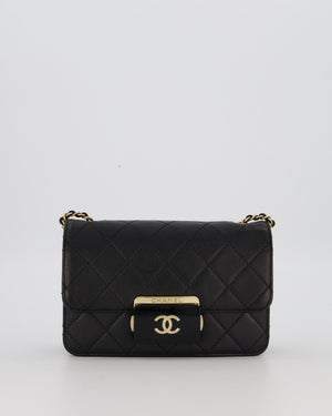 Chanel Black Mini Beauty Lock Bag in Quilted Lambskin Leather with Gold Hardware
