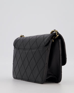 Chanel Black Mini Beauty Lock Bag in Quilted Lambskin Leather with Gold Hardware