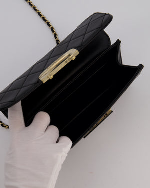 Chanel Black Mini Beauty Lock Bag in Quilted Lambskin Leather with Gold Hardware