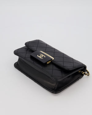 Chanel Black Mini Beauty Lock Bag in Quilted Lambskin Leather with Gold Hardware