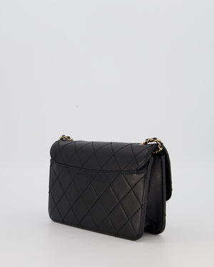 Chanel Black Mini Beauty Lock Bag in Quilted Lambskin Leather with Gold Hardware