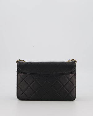 Chanel Black Mini Beauty Lock Bag in Quilted Lambskin Leather with Gold Hardware