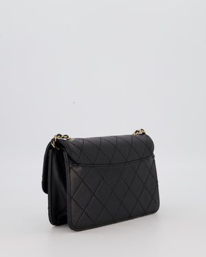 Chanel Black Mini Beauty Lock Bag in Quilted Lambskin Leather with Gold Hardware