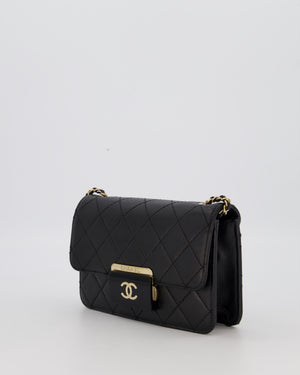 Chanel Black Mini Beauty Lock Bag in Quilted Lambskin Leather with Gold Hardware