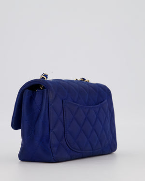 Chanel Navy Mini Rectangular Flap Bag in Satin with Brushed Gold Hardware