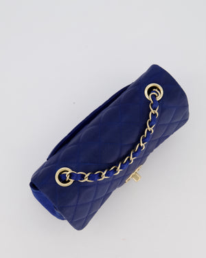 Chanel Navy Mini Rectangular Flap Bag in Satin with Brushed Gold Hardware