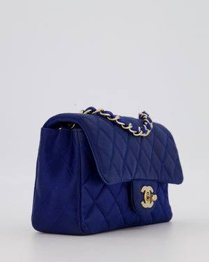 Chanel Navy Mini Rectangular Flap Bag in Satin with Brushed Gold Hardware