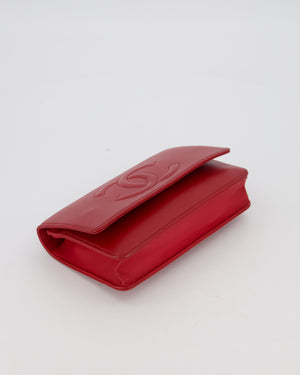 Chanel Wallet on Chain in Red Caviar Leather with CC Logo and Silver Hardware