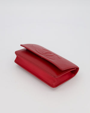 Chanel Wallet on Chain in Red Caviar Leather with CC Logo and Silver Hardware