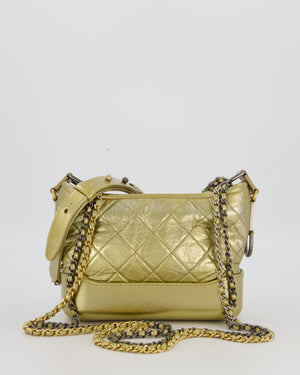 Chanel Metallic Gold Small Gabrielle Bag in Aged Calfskin Leather with Mixed Hardware