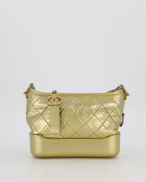 Chanel Metallic Gold Small Gabrielle Bag in Aged Calfskin Leather with Mixed Hardware