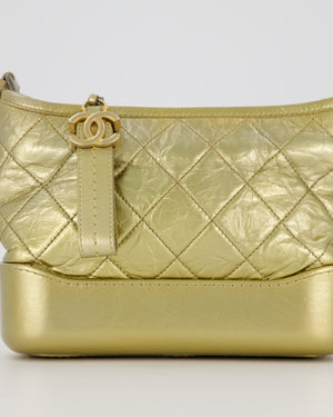 Chanel Metallic Gold Small Gabrielle Bag in Aged Calfskin Leather with Mixed Hardware