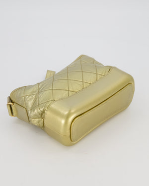 Chanel Metallic Gold Small Gabrielle Bag in Aged Calfskin Leather with Mixed Hardware