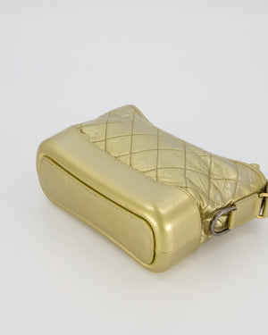 Chanel Metallic Gold Small Gabrielle Bag in Aged Calfskin Leather with Mixed Hardware