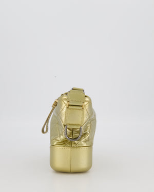 Chanel Metallic Gold Small Gabrielle Bag in Aged Calfskin Leather with Mixed Hardware