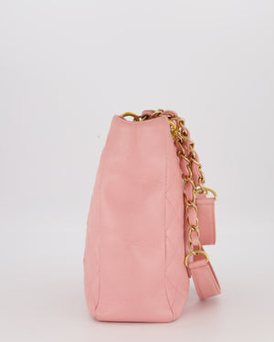 Chanel Vintage Petite Tote Bag in Pink Caviar Leather with CC Logo and Gold Hardware